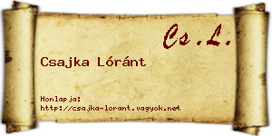 Csajka Lóránt névjegykártya