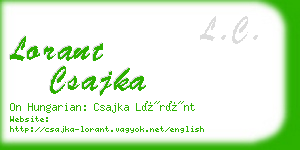 lorant csajka business card